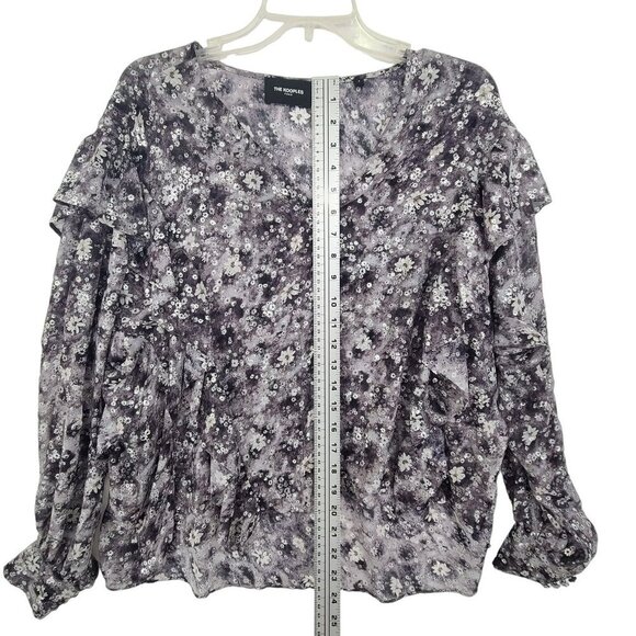The Kooples Paris Women's Long Sleeve Button Down Floral Ruffle Blouse Size M - Picture 7 of 15